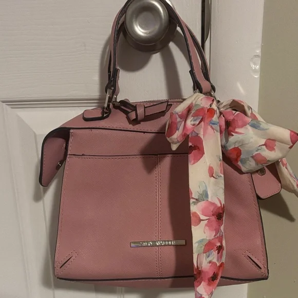 Steve Madden Bags Steve Madden Pink Satchel With Floral Scarf